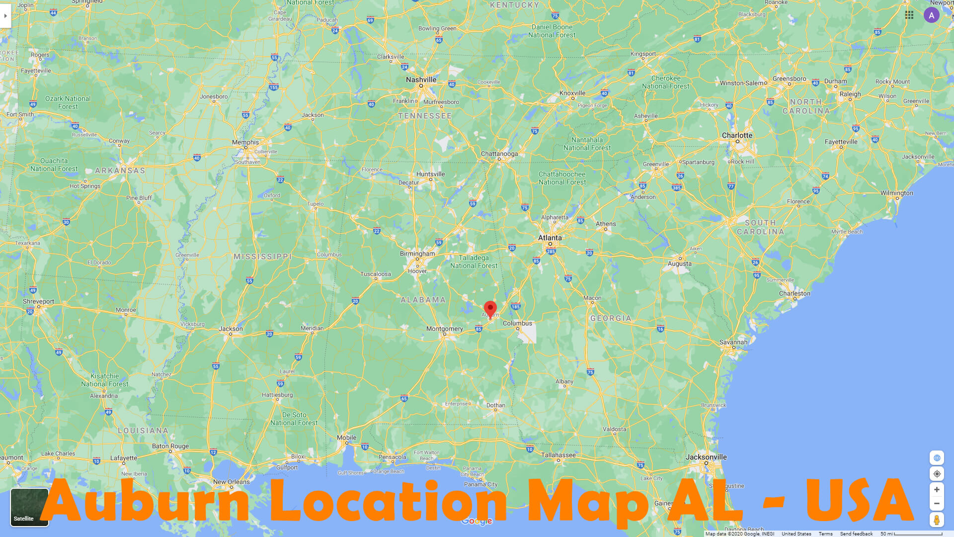 Auburn Emplacement Carte AL   EUA